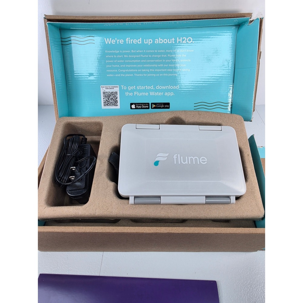 Flume Smart Water Monitor F2100 Leak Detector FOR PARTS ONLY. MISSING BRIDGE!
